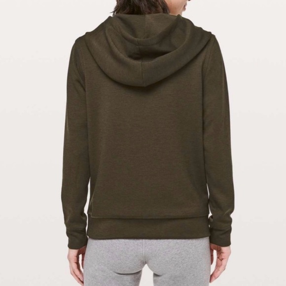 Lululemon City Sleek Hoodie Dark Olive Green Size 4 Excellent Condition - Picture 2 of 7